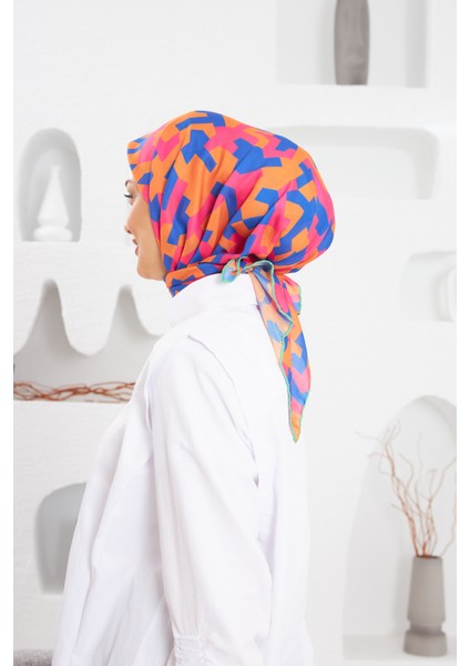 Relax Geometirk Venüs Soft Eşarp Sarımsı Pembe 1137-02