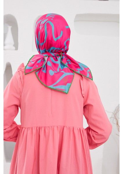 Relax Geometrik Line Soft Eşarp Menekşe Pembe 1145-10