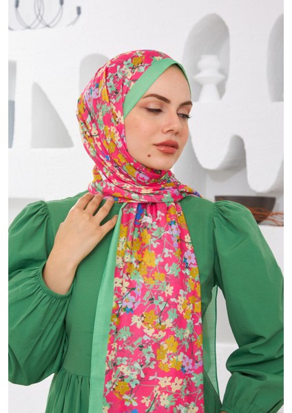 Nature Papatya Soft Şal Yeşil 3030-08
