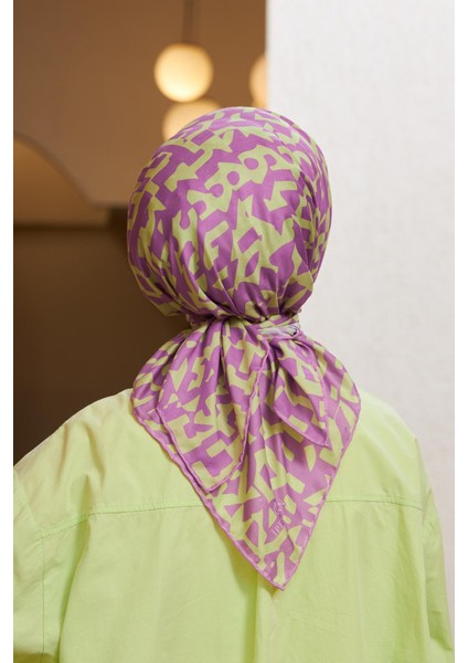 Colorday Mono Soft Eşarp Pembe Yeşil 1152-04