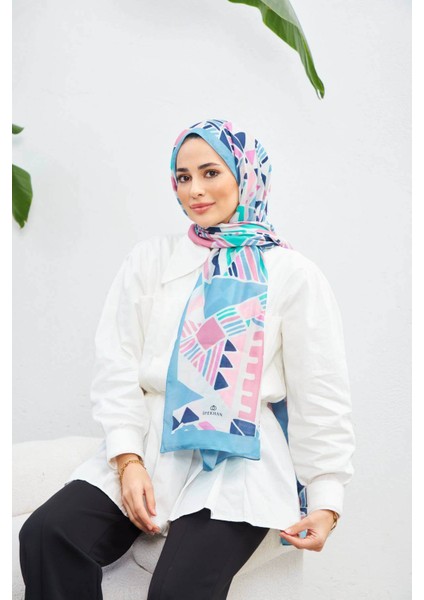 Geo Etnik Soft Şal Su Yeşili Mavi 3039-07