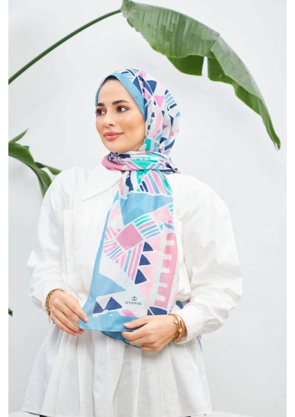 Geo Etnik Soft Şal Su Yeşili Mavi 3039-07