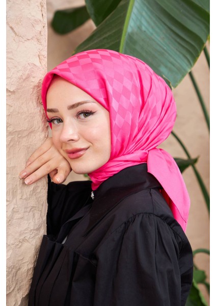 Dama Jakarlı Eşarp Fuşya 9900-09