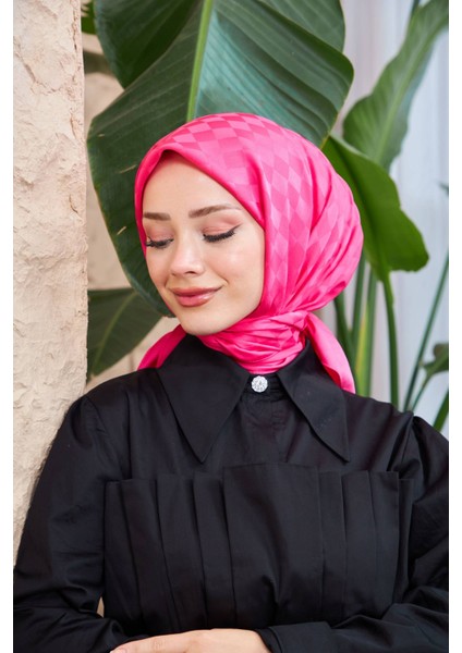 Dama Jakarlı Eşarp Fuşya 9900-09