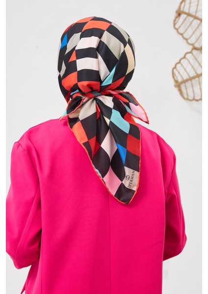 Relax Geometrik Ala Soft Eşarp Kırmızı 1139-18 modelleri