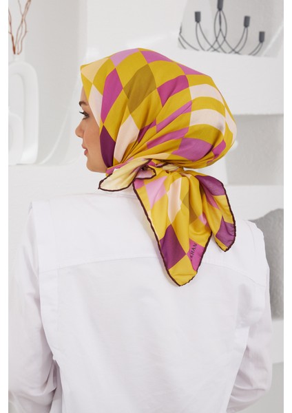 Relax Geometrik Ala Soft Eşarp Sarı 1139-01