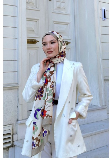 Nature Frezya Soft Şal Gri Ekru 3038-02