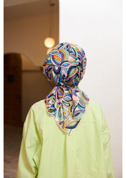 Geo Oval Soft Eşarp Pembe Lila 1158-03 fırsatları