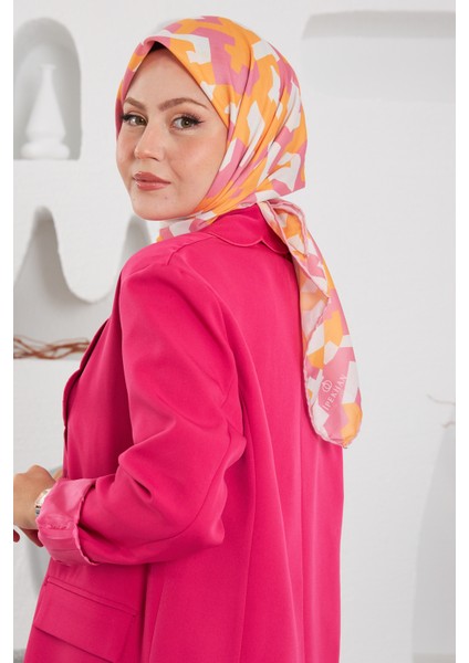 Relax Geometirk Venüs Soft Eşarp Turuncu Pembe 1137-07