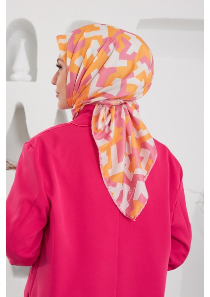 Relax Geometirk Venüs Soft Eşarp Turuncu Pembe 1137-07