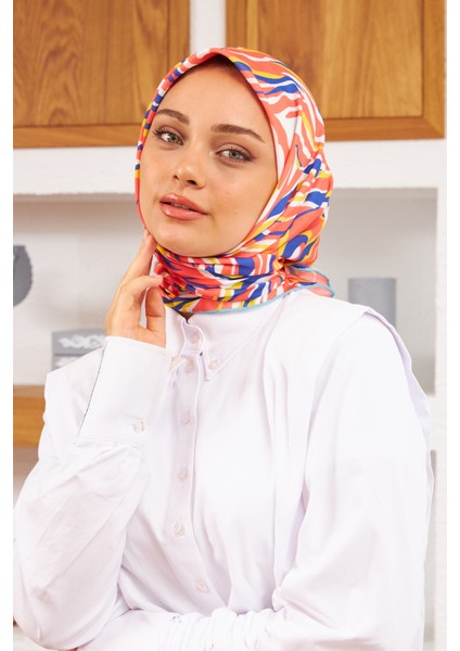 Nature Zebra Soft Eşarp Pembe Turuncu 1141-13