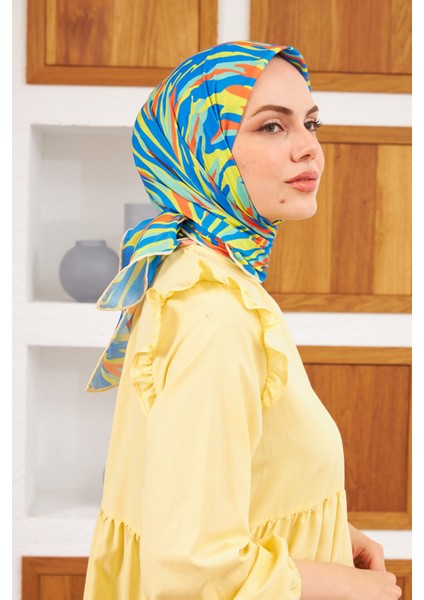 Nature Zebra Soft Eşarp Gök Mavi 1141-05