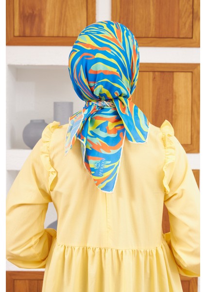 Nature Zebra Soft Eşarp Gök Mavi 1141-05