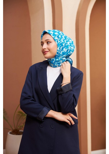 Aura Kazayağı Soft Eşarp Mavi 1155-02