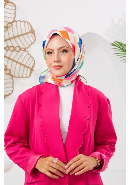 Relax Geometrik Ala Soft Eşarp Açık Yeşil 1139-12