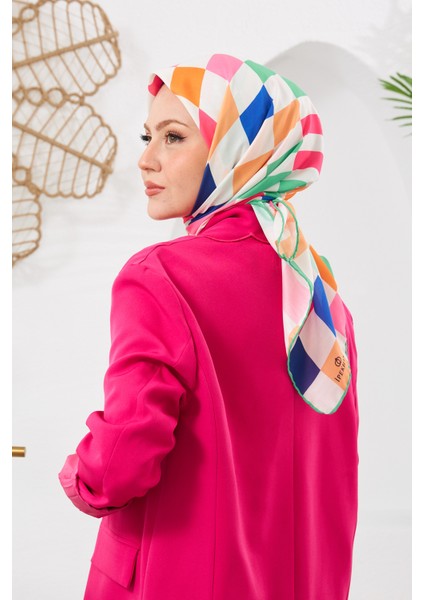 Relax Geometrik Ala Soft Eşarp Açık Yeşil 1139-12