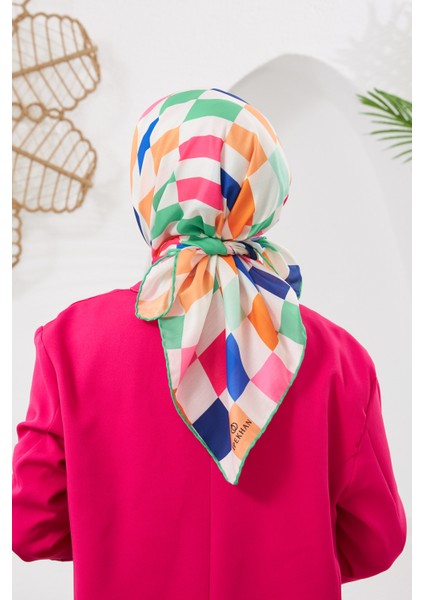Relax Geometrik Ala Soft Eşarp Açık Yeşil 1139-12