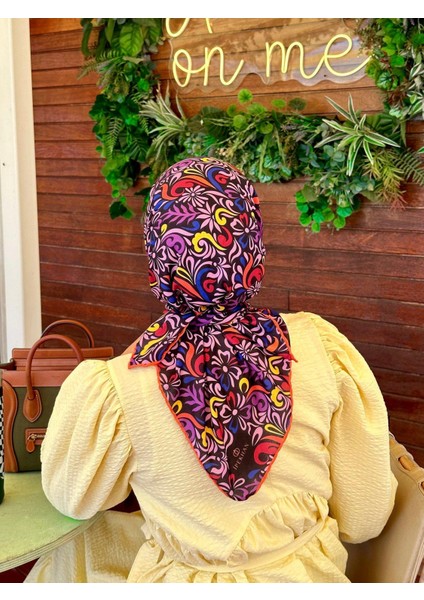 Nature Mina Soft Eşarp Siyah Menekşe 1146-09