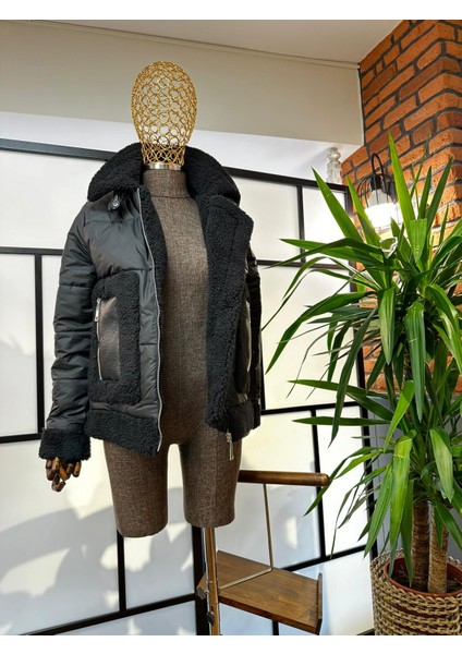 Kürk Detaylı Kapitone Mont