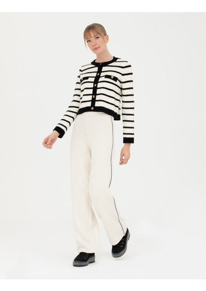 Kadın Ekru Loose Fit Triko Pantolon 50278173-VR019 modelleri
