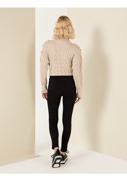 Kadın Siyah Skinny Fit Jean Pantolon 50254383-VR046 fırsatları