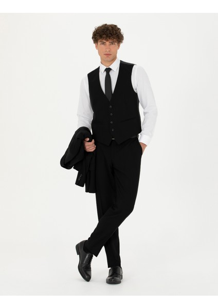 Erkek Yelekli Siyah Ekstra Slim Fit Takım Elbise 50275911-VR046 fiyatları