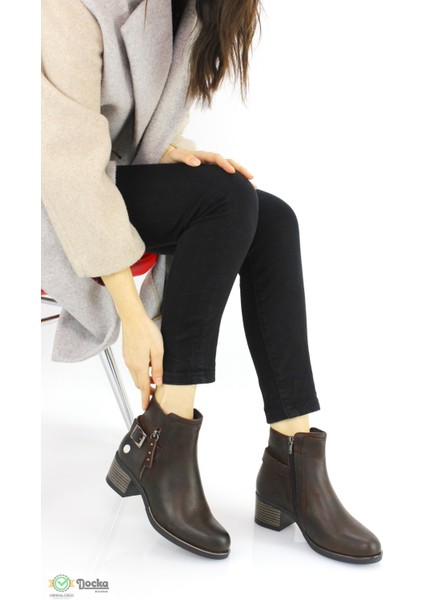 Kadın Hakiki Deri Kalın Topuklu Günlük Klasik Bot M24/KB414 modelleri