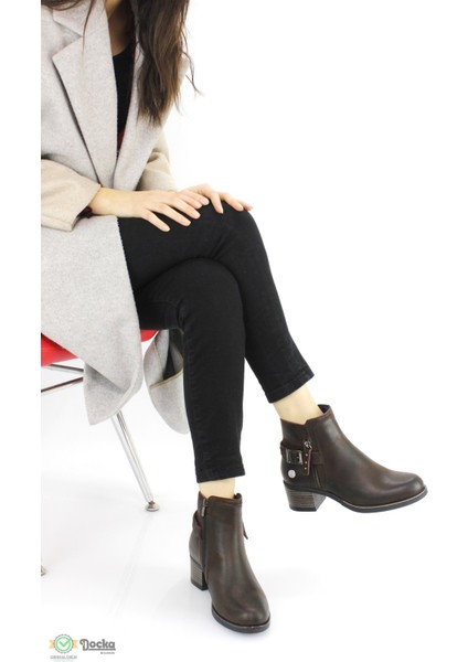 Kadın Hakiki Deri Kalın Topuklu Günlük Klasik Bot M24/KB414 indirimleri