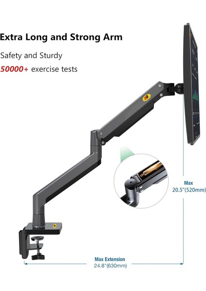 Nb G45 22"-40" Amortisörlü 2-15 kg Monitör Standı Siyah indirimleri