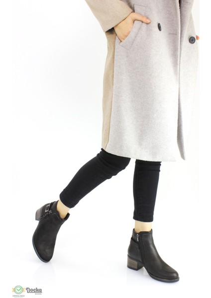 Kadın Hakiki Deri Kalın Topuklu Günlük Klasik Bot M24/KB414 modelleri