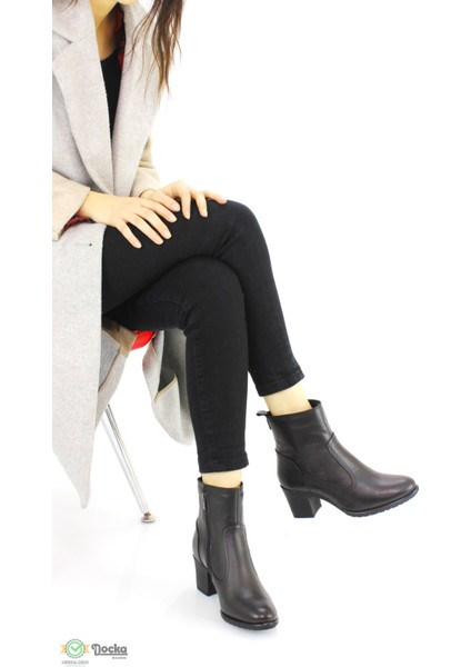 Kadın Hakiki Deri Slim Kalıp Klasik Topuklu Bot M24/KB5070 fiyatları