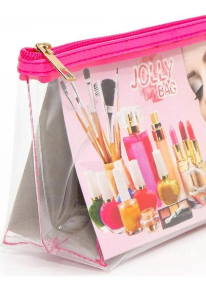 Jolly Tekli Orta Boy Şeffaf Makyaj Çantası 25cmX12cmX8CM