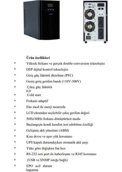 1103 3 Kva Online Kesintisiz Güç Kaynağı