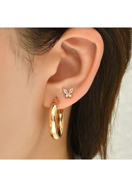 Gold Renkli Kelebek Helix Piercing Tragus Lob Conch 8 mm fiyatları