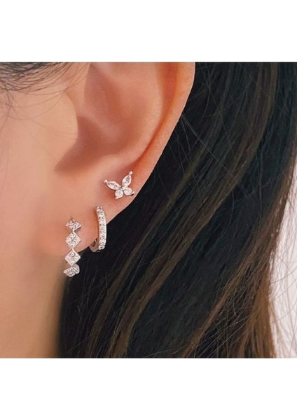 Silver Renkli Kelebek Helix Piercing Tragus Lob Conch 8 mm indirimleri