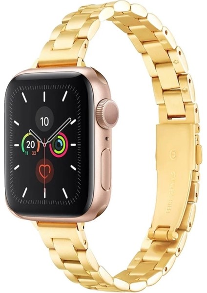 Apple Watch 38 40 41 mm Seri 10-42mm Şık Tasarım Ince Paslanmaz Ayarlanabilir Metal Kordon