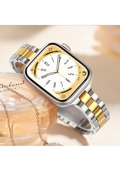 Apple Watch 42 44 45 46 49 mm Zarif Şık Tasarım Ince Paslanmaz Ayarlanabilir Metal Kordon fiyatları