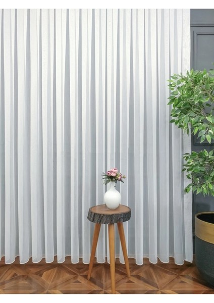 Taç Bambu Naturel Tül Perde Kullanıma Hazır Sık Pile modelleri