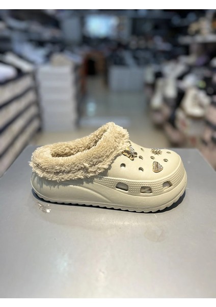 Kadın Taşlı Crocs Tarzı Kışlık Terlik modelleri