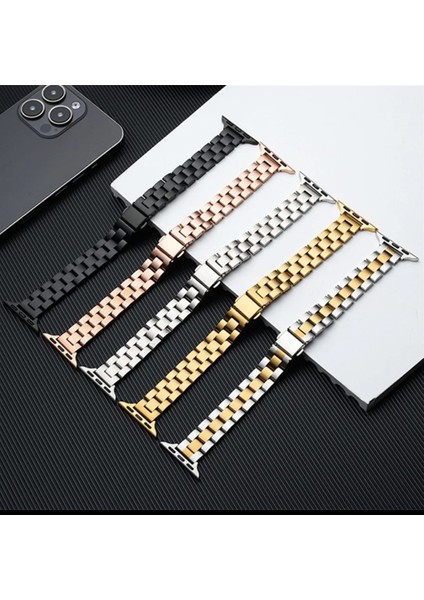 Apple Watch 42 44 45 46 49 mm Zarif Şık Tasarım Ince Paslanmaz Ayarlanabilir Metal Kordon modelleri