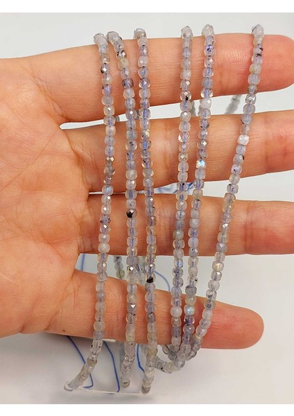 Labradorit Taşı Küp Şekilli Dizi 2.5mm (45304)