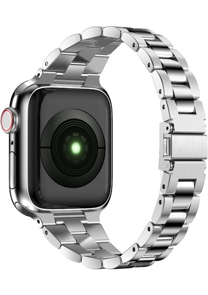 Apple Watch 38/40/41 mm (Seri 10 42mm) 9 8 7 Se 6 5 4 3 2 1 Paslanmaz Çelik Zarif Slim Ayarlanabilir Kordon