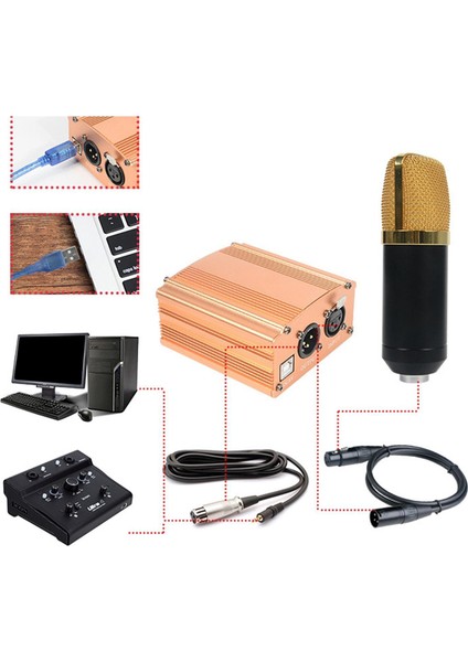 Mikrofon Müzik Altın Için 1,5m USB Kablosuyla Güçlendirilen 48V Güç Ğı (Yurt Dışından) indirimleri