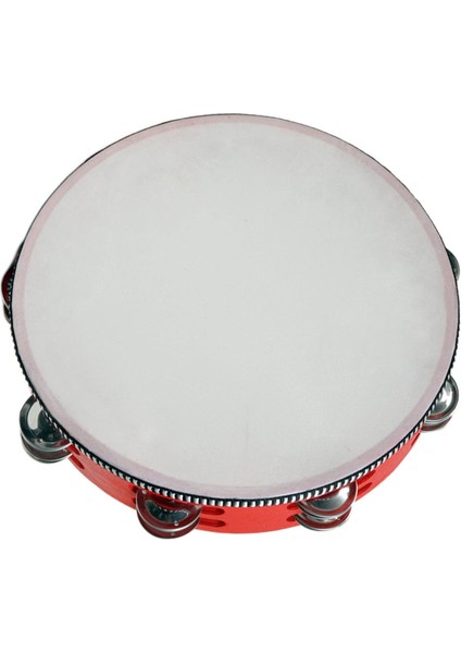 El Davul Çift Sıralı Tef Müzik Aleti Ahşap Tefler Metal 10 Inç Kırmızı (Yurt Dışından) modelleri