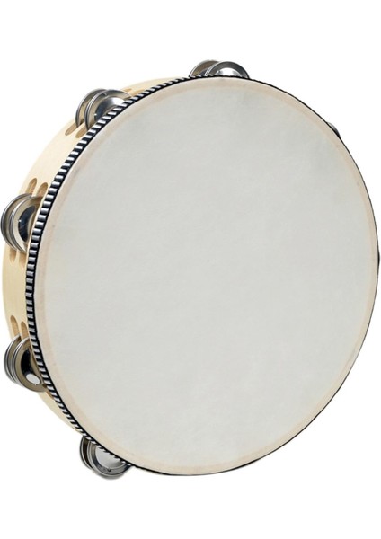 El Davul Çift Sıralı Tef Müzik Aleti Ahşap Tefler Metal 10 Inç Ahşap (Yurt Dışından)