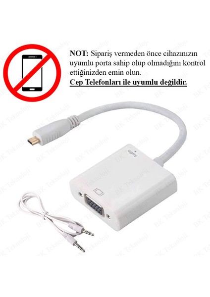 Micro HDMI To VGA Ses Destekli Çevirici Adaptör indirimleri