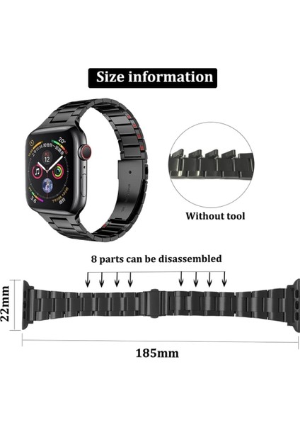 Apple Watch 42/44/45/46/49 mm Paslanmaz Çelik Zarif Slim Ayarlanabilir Kordon indirimleri