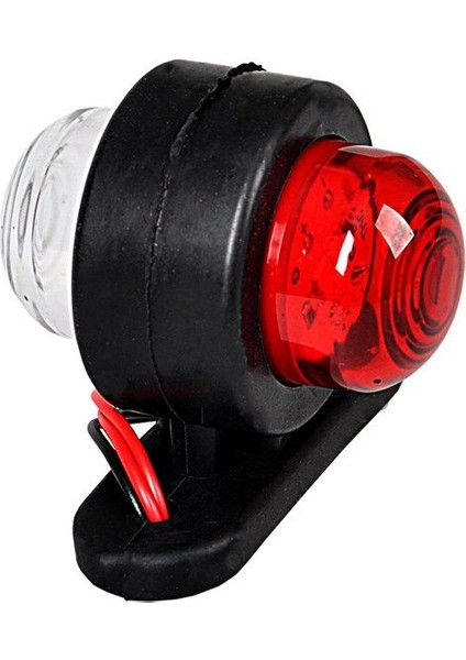 Ahmet Otomotiv Mini Takoz Tek Ledli Kırmızı-Beyaz 12V-24V