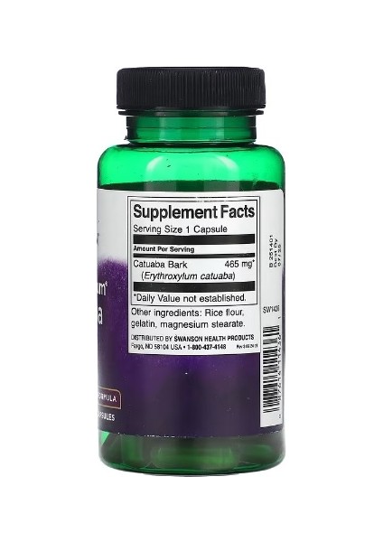 Full Spectrum Catuaba Bark, 465 mg 60 Kapsül