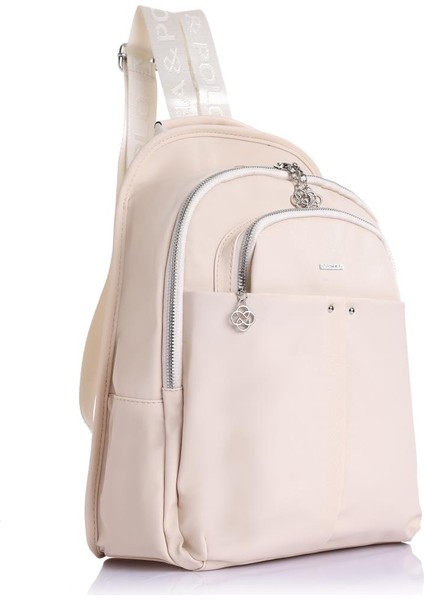 Çok Gözlü Ayarlanabilir Zincirli Fermuarlı 7 Bölmeli Su Geçirmez Krom Jesi Kadın Sırt Çantası